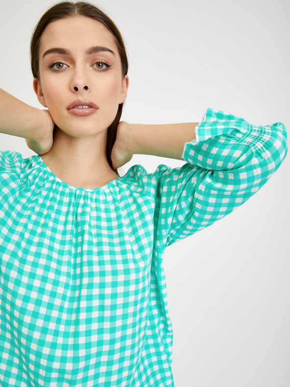 Orsay Světle zelená kostkovaná halenka ORSAY