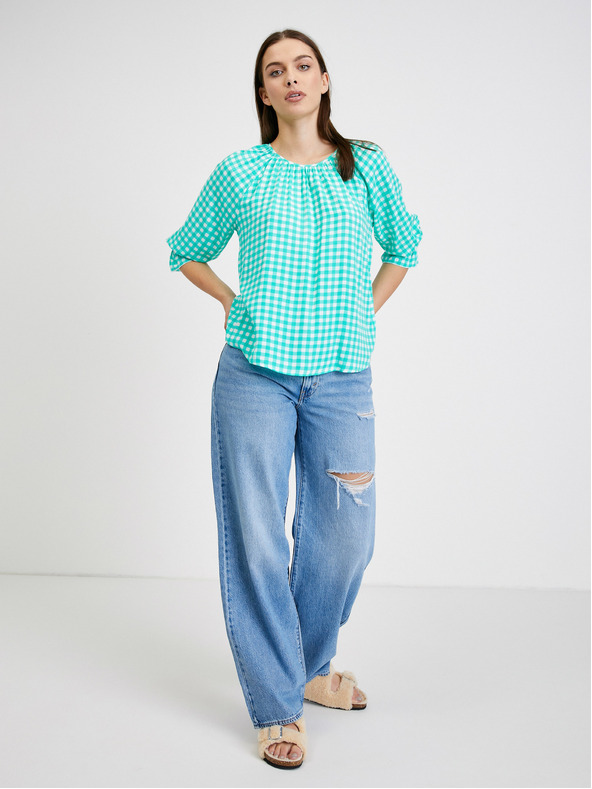 Orsay Světle zelená kostkovaná halenka ORSAY