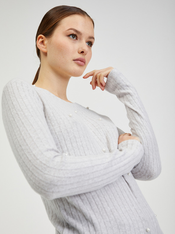 Orsay Světle šedý dámský žebrovaný svetr ORSAY