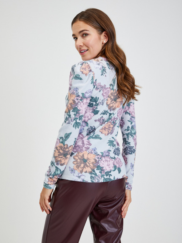 Orsay Světle šedé dámské květované tričko ORSAY