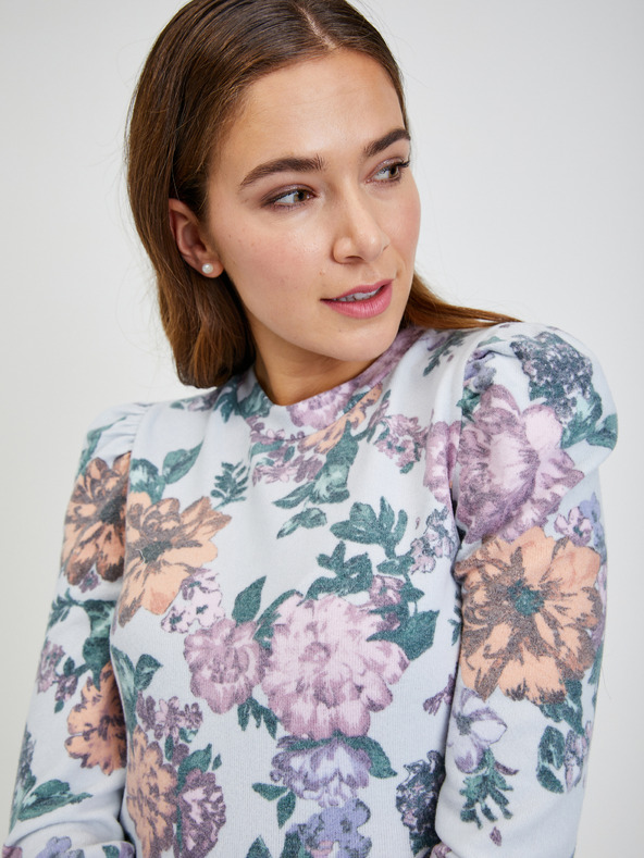 Orsay Světle šedé dámské květované tričko ORSAY