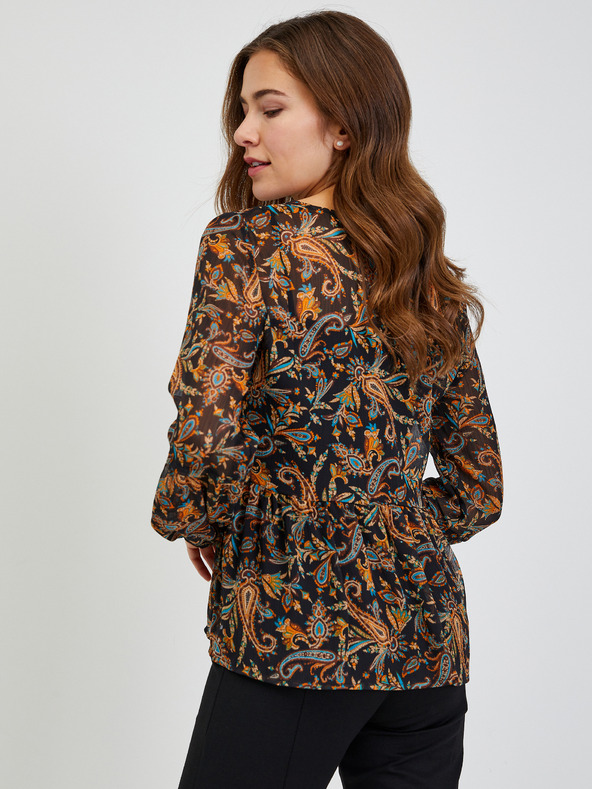 Orsay Hnědo-černá dámská vzorovaná halenka ORSAY