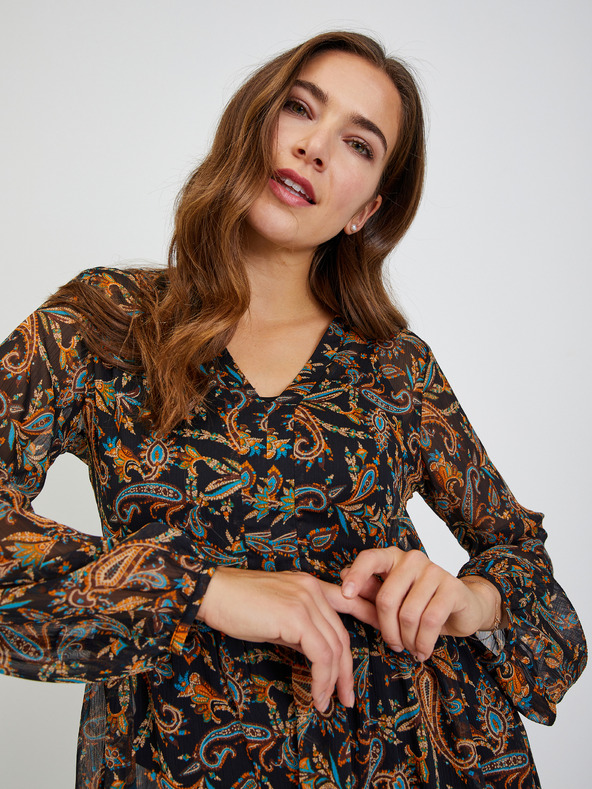 Orsay Hnědo-černá dámská vzorovaná halenka ORSAY