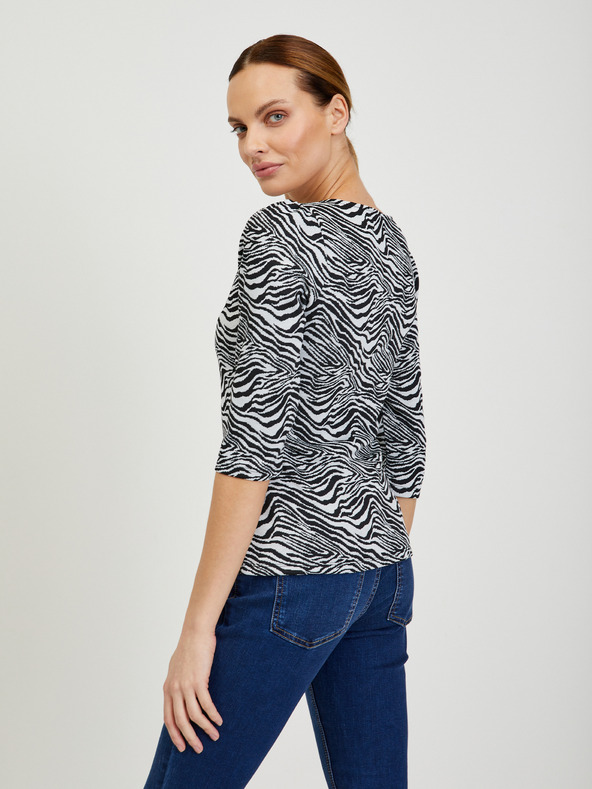 Orsay Bílo-černé dámské vzorované tričko ORSAY