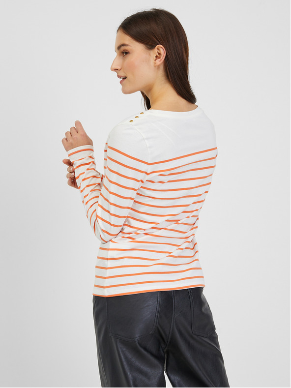 Orsay Oranžovo-bílé dámské pruhované tričko ORSAY
