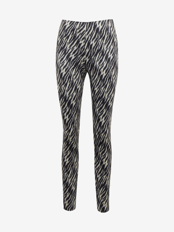 Orsay Bílo-černé dámské vzorované kalhoty v semišové úpravě ORSAY