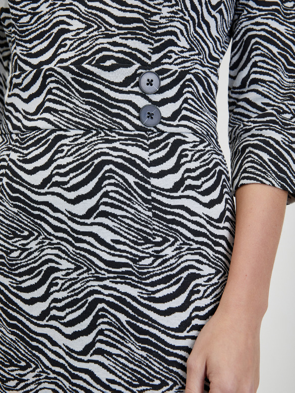 Orsay Černo-bílé dámské vzorované šaty ORSAY