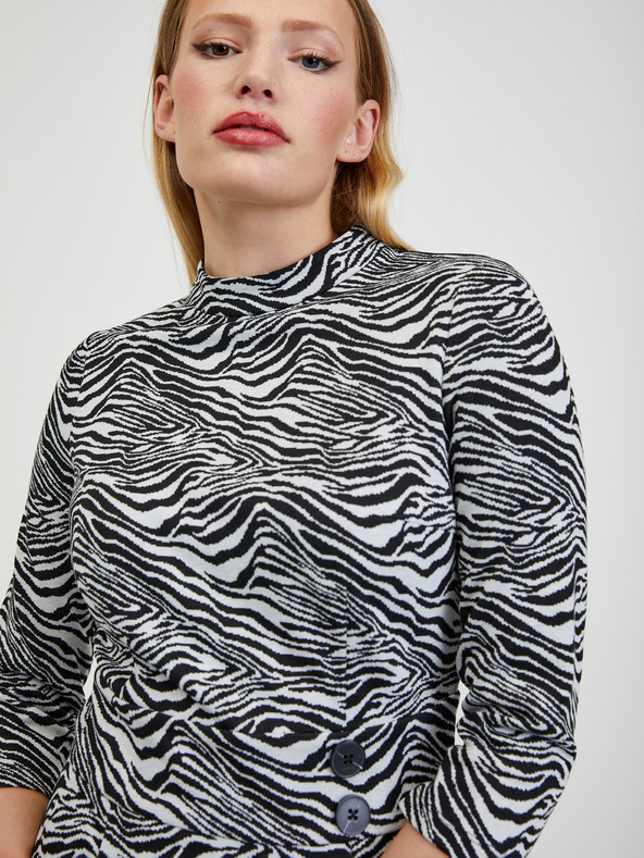 Orsay Černo-bílé dámské vzorované šaty ORSAY