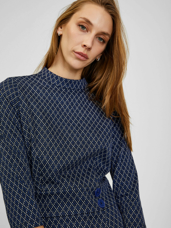 Orsay Tmavě modré dámské vzorované šaty ORSAY