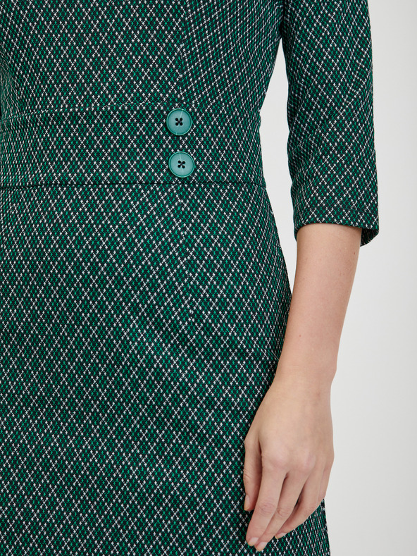 Orsay Zelené dámské vzorované šaty ORSAY