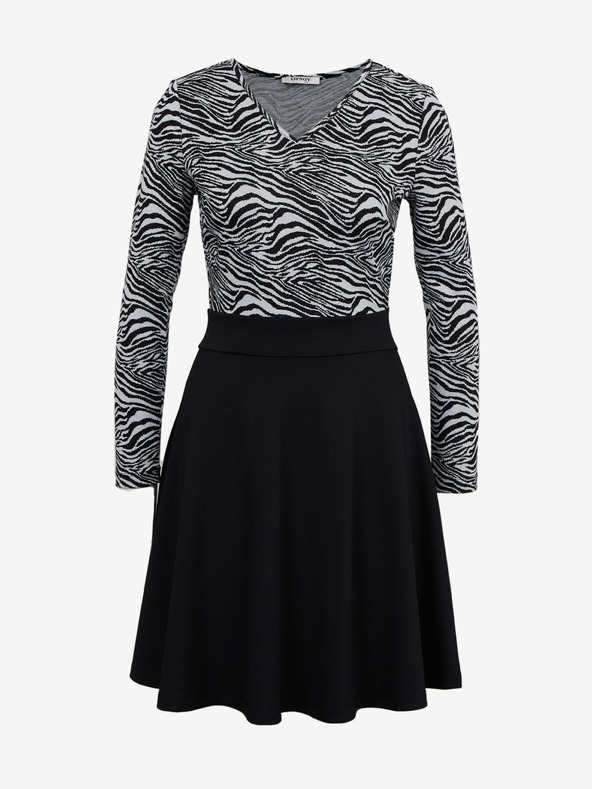 Orsay Bílo-černé dámské vzorované šaty ORSAY