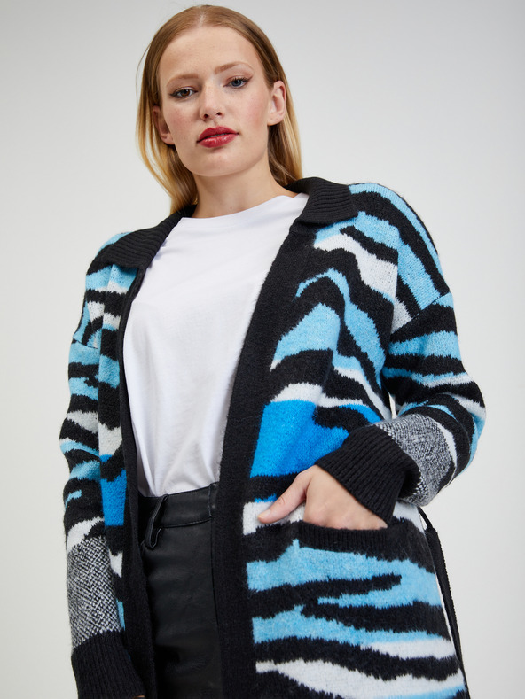 Orsay Modro-černý dámský vzorovaný kardigan ORSAY