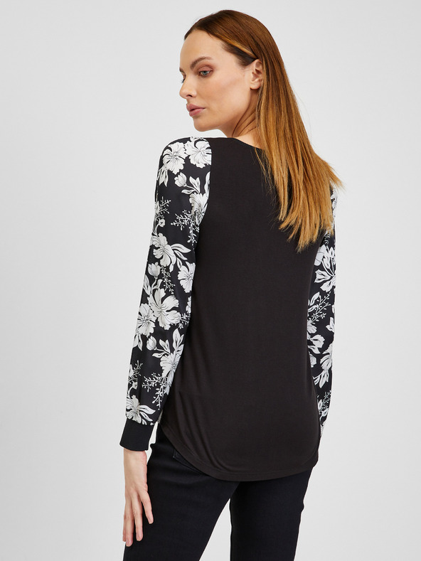 Orsay Bílo-černá dámská květovaná halenka ORSAY
