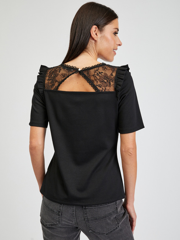 Orsay Černé dámské tričko s průstřihem na zádech ORSAY