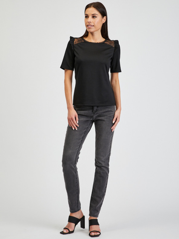 Orsay Černé dámské tričko s průstřihem na zádech ORSAY