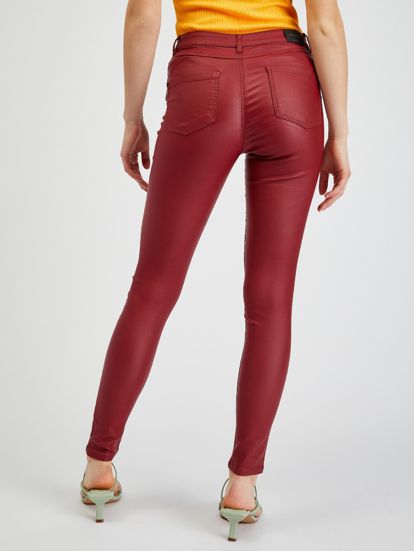 Orsay Vínové dámské skinny fit kalhoty ORSAY