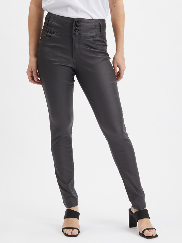 Orsay Tmavě šedé dámské skinny fit kalhoty ORSAY