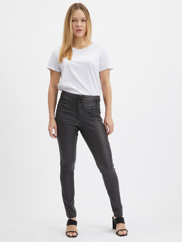 Orsay Tmavě šedé dámské skinny fit kalhoty ORSAY