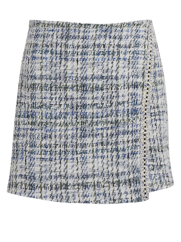 Orsay Modro-krémová dámská tvídová sukně ORSAY