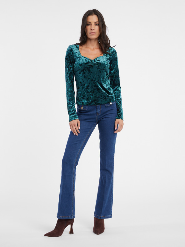 Orsay Petrolejový dámský sametový top ORSAY