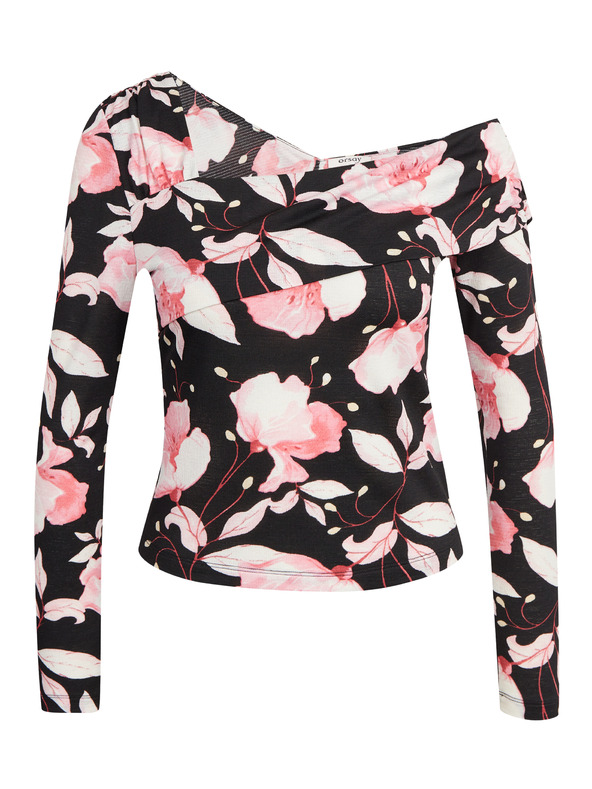 Orsay Růžovo-černý dámský květovaný top ORSAY