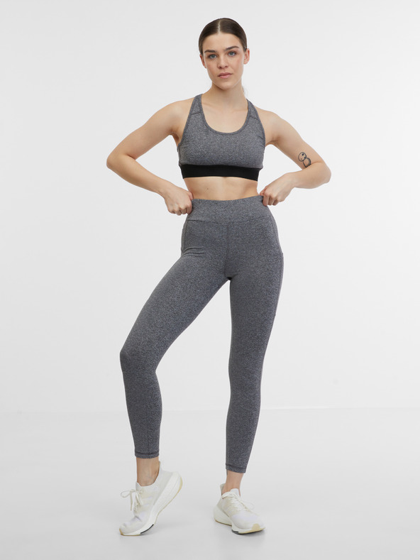 Orsay Šedá dámská žíhaná sportovní podprsenka ORSAY