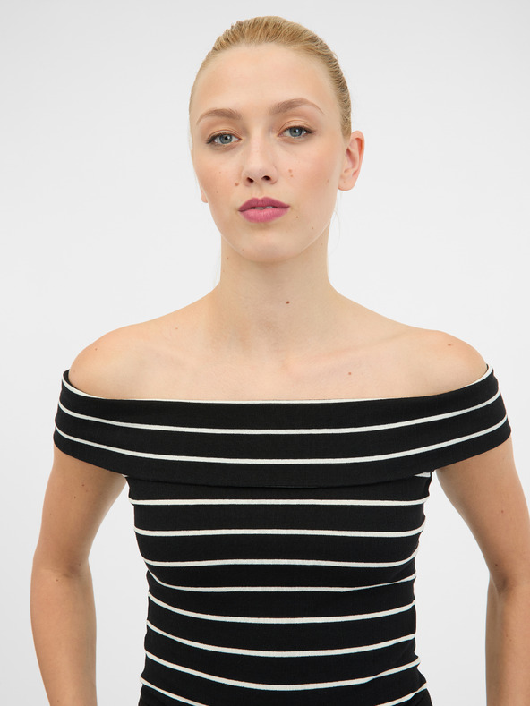 Orsay Černo-bílé dámské tričko s krátkým rukávem ORSAY