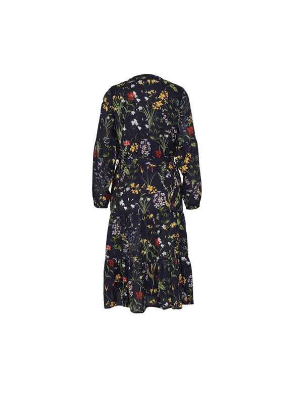 CAMAIEU Tmavě zelené květované šaty