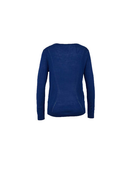 CAMAIEU Modrý vlněný basic svetr CAMAIEU