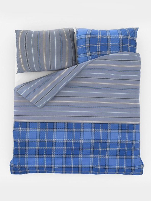 Kvalitex Francouzské bavlněné povlečení DELUX 220x200, 70x90cm CAMPUS modrý