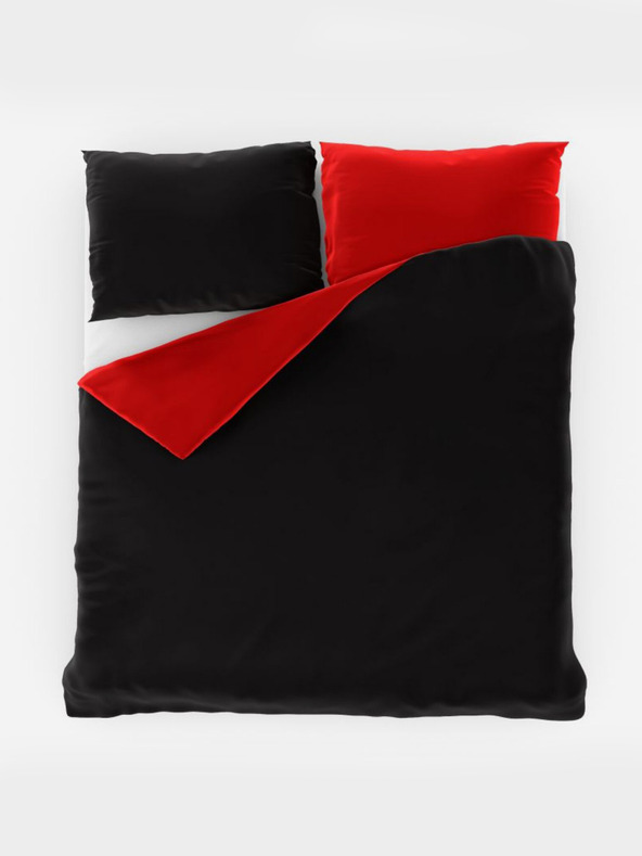 Kvalitex Saténové francouzské povlečení LUXURY COLLECTION 1+2, 240x200, 70x90cm červené / černé Kvalitex