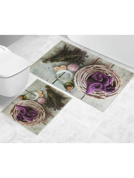 Bellatex Koupelnová a WC předložka bez výkroje Levandule 3D
