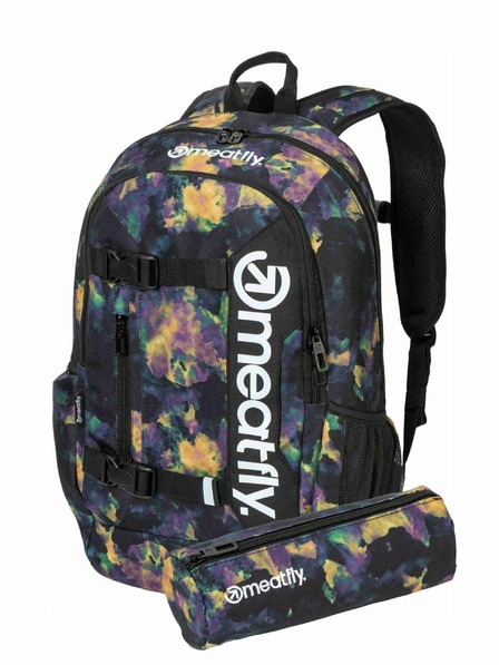 Meatfly Meatfly batoh Basejumper Dark Aquarel 22 L + PENÁL  | Objem 22 L