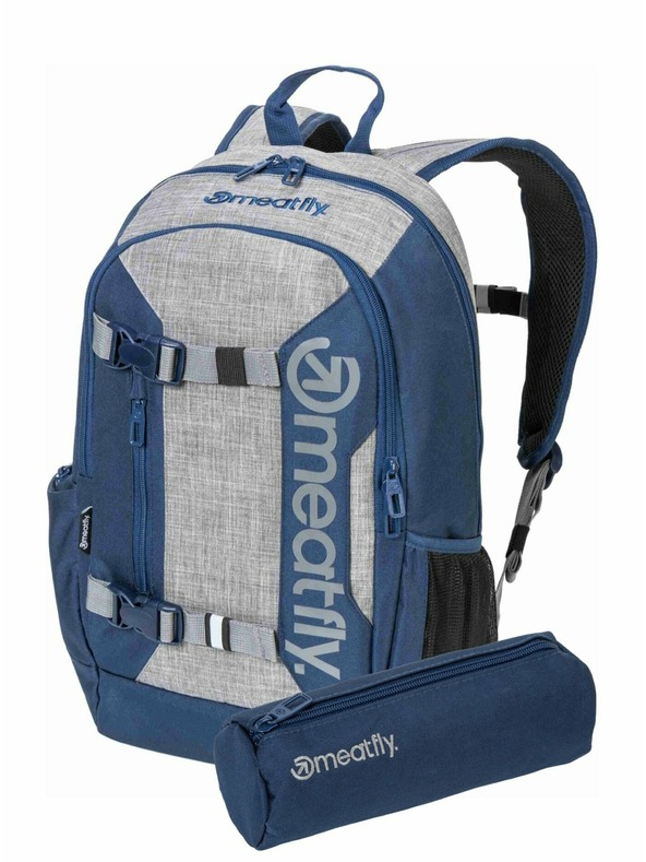 Meatfly Meatfly batoh Basejumper Blue / Grey Heather 22 L + PENÁL  | Šedá | Objem 22 L