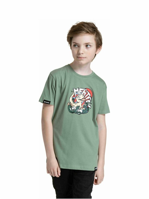 Meatfly Meatfly dětské tričko Dino Olive | Zelená