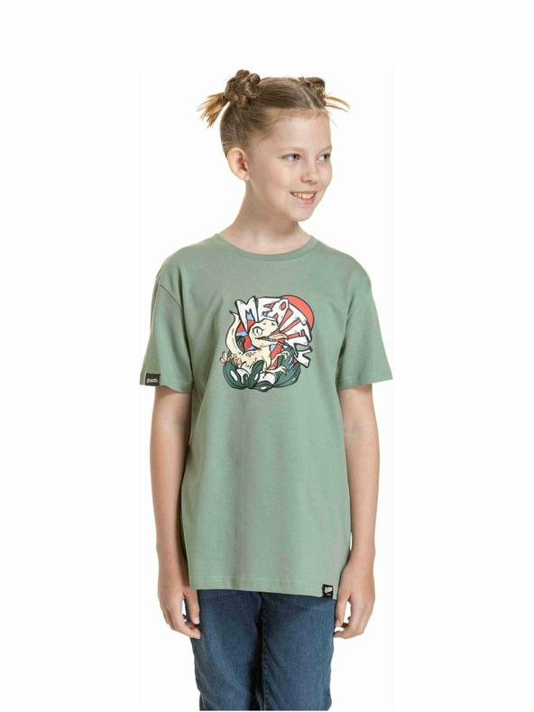 Meatfly Meatfly dětské tričko Dino Olive | Zelená