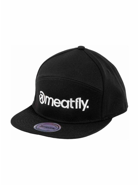 Meatfly Meatfly kšiltovka Creeper 6 Panel Snapback Black / White Logo | Černá | Velikost
