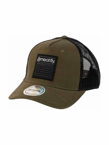 Meatfly Meatfly kšiltovka Hawkye Trucker Army Square | Černá |