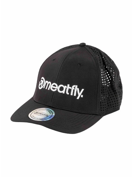 Meatfly Meatfly kšiltovka Nollie Perfor Cap Black / White Logo | Černá | Velikost
