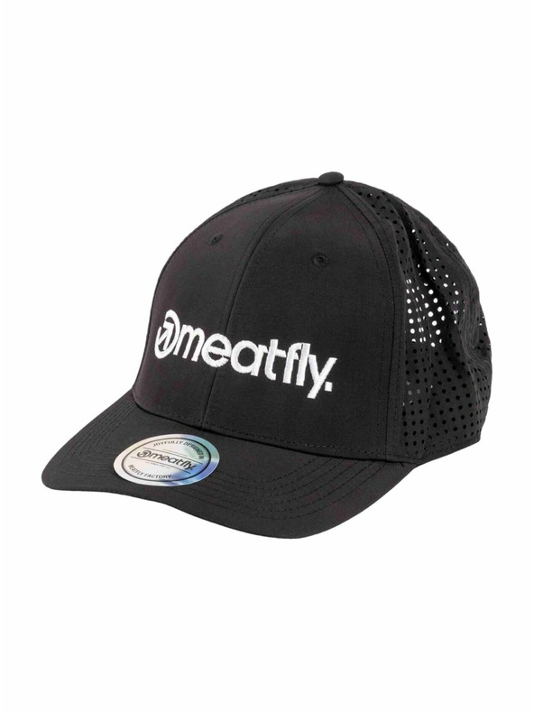 Meatfly Meatfly kšiltovka Nollie Perfor Cap Black / White Logo | Černá | Velikost