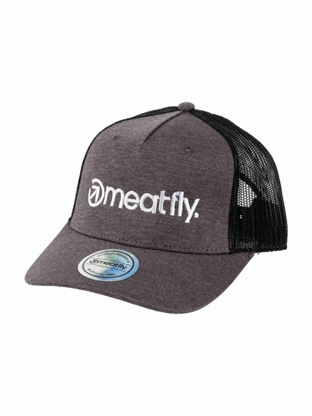 Meatfly Meatfly kšiltovka Horton Trucker Grey / White Logo | Černá | Velikost