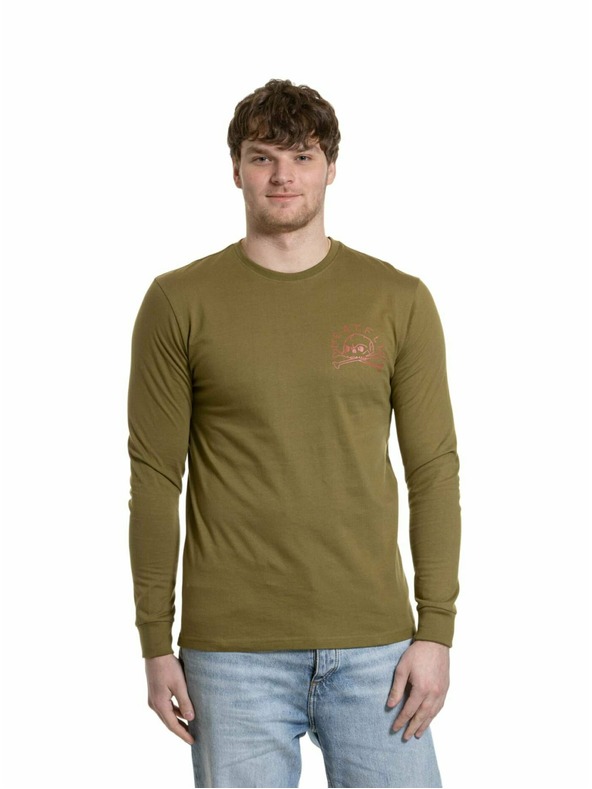 Meatfly Meatfly pánské tričko s dlouhým rukávem Judgement 30 Khaki Green