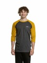 Meatfly Meatfly pánské tričko s dlouhým rukávem Kennedy Raglan Charcoal Heather / Mustard | Šedá