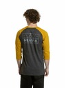 Meatfly Meatfly pánské tričko s dlouhým rukávem Kennedy Raglan Charcoal Heather / Mustard | Šedá