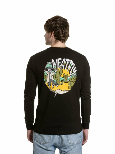 Meatfly Meatfly pánské tričko s dlouhým rukávem Julien Black Skeleton