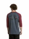 Meatfly Meatfly pánské tričko s dlouhým rukávem Kennedy Raglan Navy Heather / Dark Wine | Červená