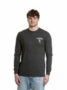 Meatfly Meatfly pánské tričko s dlouhým rukávem Julien Charcoal Heather Skeleton | Šedá