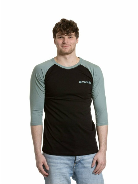 Meatfly Meatfly pánské tričko s dlouhým rukávem Reagan Raglan Dusty Mint / Black