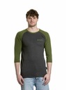 Meatfly Meatfly pánské tričko s dlouhým rukávem Reagan Raglan Olive / Charcoal Heather | Šedá