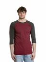 Meatfly Meatfly pánské tričko s dlouhým rukávem Reagan Raglan Dark Wine / Charcoal Heather | Šedá